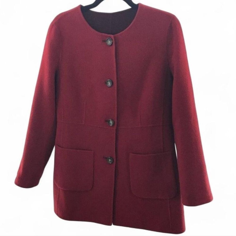 Talbots Women's Red and Burgundy Top